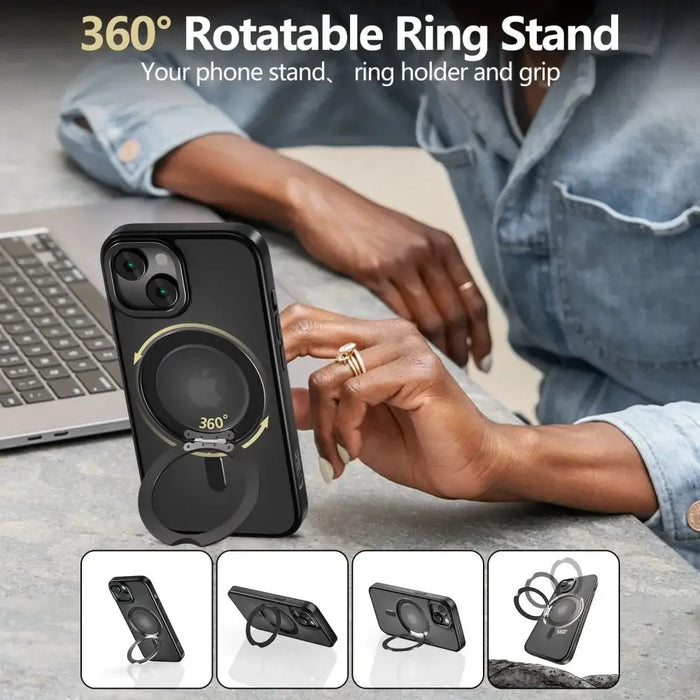 Tech-Protect MagRing MagSafe Case with Stand for iPhone 15 - Black - Cell phone cases and covers<<<HurtelXML