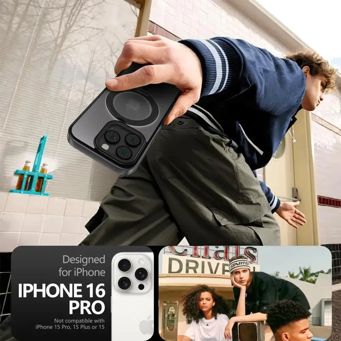 Tech-Protect MagRing MagSafe Case with Stand for iPhone 16 Pro - Black - Cell phone cases and covers<<<HurtelXML