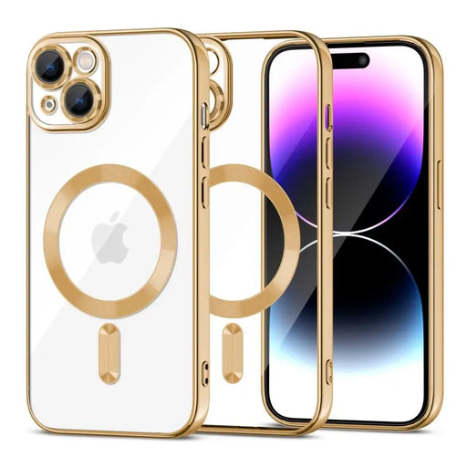 Tech-Protect MagShine Line MagSafe case for iPhone 15 Plus - gold - Cell phone cases and covers<<<HurtelXML