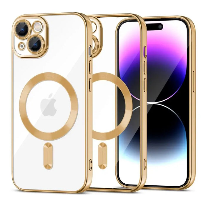 Tech-Protect MagShine Line MagSafe case for iPhone 15 Plus - gold - Cell phone cases and covers<<<HurtelXML
