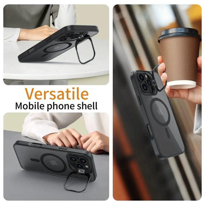 Tech-Protect MagStand MagSafe Case with Stand for iPhone 16 Pro - Semi-Transparent - Cell phone cases