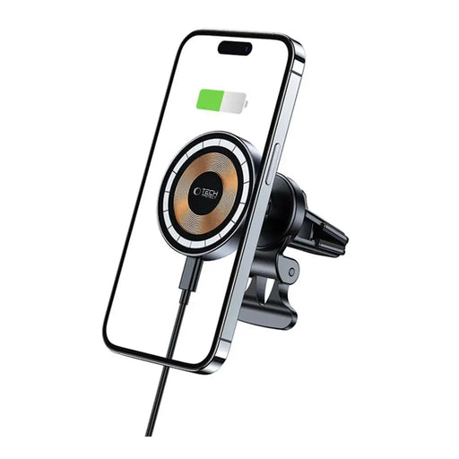 Tech-Protect MM15W-V5 Car Phone Holder with MagSafe 15W Inductive Charger for Air Vent - Black - Cell phone USB