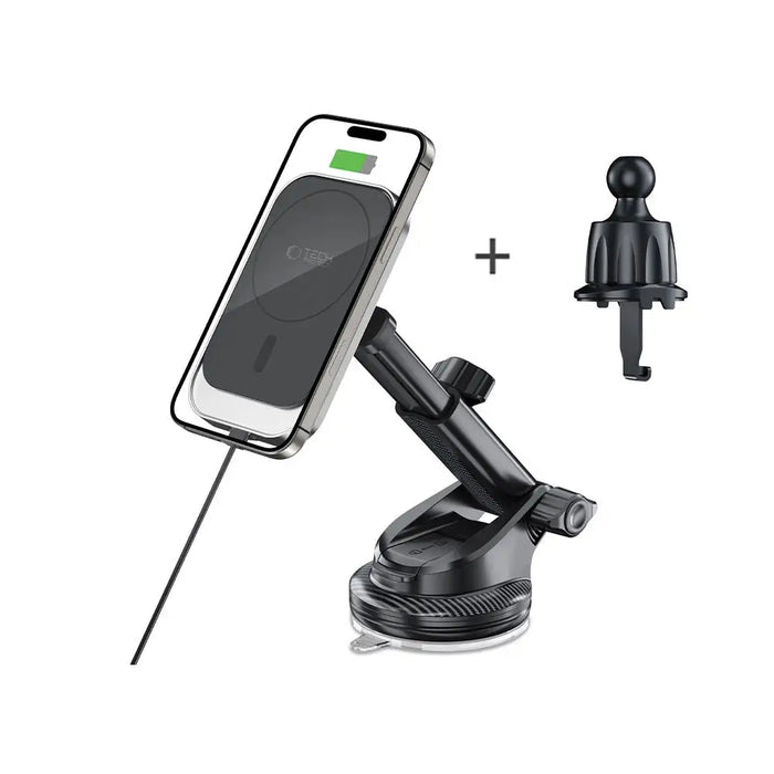 Tech-Protect MM15W-V9 Car Holder with MagSafe for Dashboard and Air Vent 15W - Black - Cell phone holders<<<HurtelXML