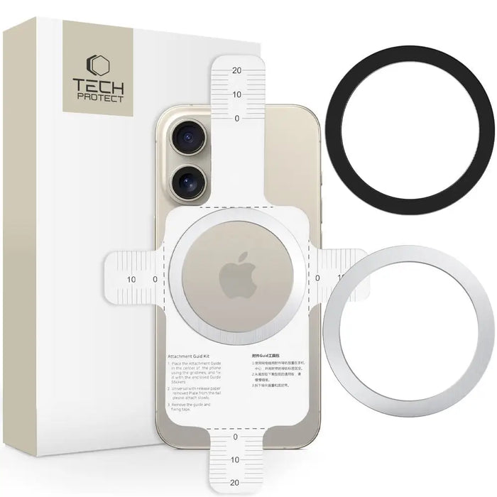 Tech-Protect MMP-110 2in1 Magnetic Ring with MagSafe - Silver-Black - Cell phone holders<<<HurtelXML