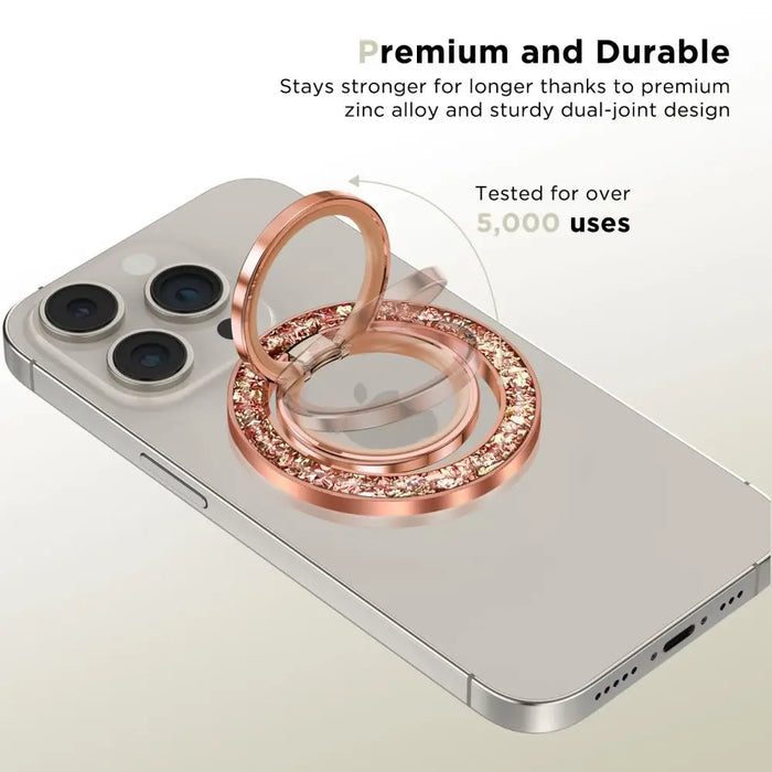 Tech-Protect MMR200 magnetic holder / ring with MagSafe - pink with crystals - Cell phone holders<<<HurtelXML