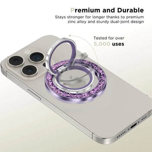 Tech-Protect MMR200 magnetic holder / ring with MagSafe - purple with crystals - Cell phone holders<<<HurtelXML