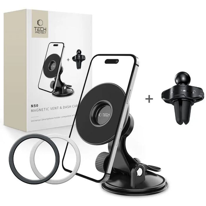 Tech-Protect N50 MagSafe Car Magnetic Phone Holder for Cockpit/Air Vent - Black - Cell phone holders<<<HurtelXML
