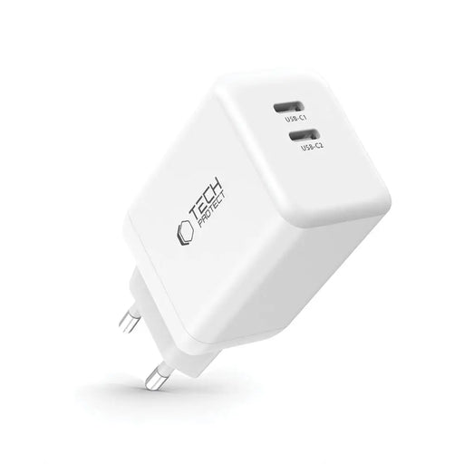 Tech-Protect NC45W-GAN 2-PORT PD45W Charger - White - Cell phone USB charger<<<HurtelXML