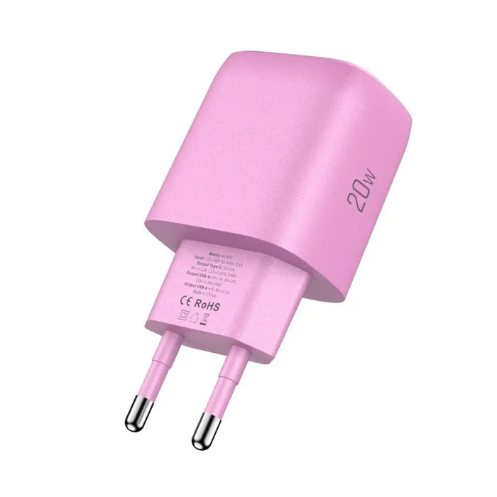 Tech-Protect NCA20 PD 20W QC3.0 USB-A / USB-C Wall Charger - Pink - Cell phone USB charger<<<HurtelXML
