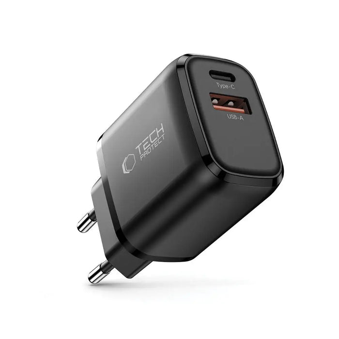 Tech-Protect NCA30 PD 30W / QC3.0 USB-A / USB-C wall charger - black - Cell phone USB charger<<<HurtelXML