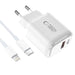 Tech-Protect NCA30 PD 30W QC3.0 USB-A / USB-C Wall Charger + USB-C / Lightning Cable 100cm - White - Cell phone USB