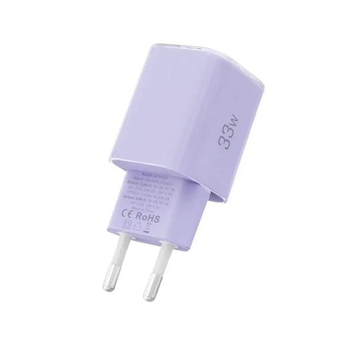Tech-Protect NCM33 PD 33W QC3.0 USB-C / USB-C Wall Charger - Purple - Cell phone USB charger<<<HurtelXML