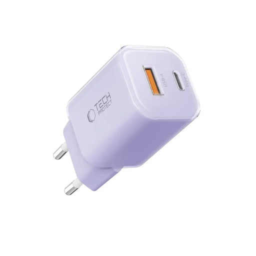 Tech-Protect NCM33 PD 33W QC3.0 USB-C / USB-C Wall Charger - Purple - Cell phone USB charger<<<HurtelXML