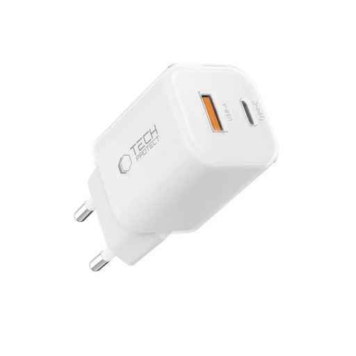 Tech-Protect NCM33W 2-port PD33W/QC3.0 wall charger - white - Cell phone USB charger<<<HurtelXML