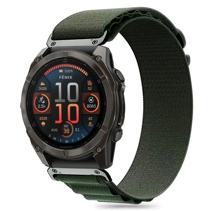 Tech-Protect Nylon Pro Strap for Garmin Fenix 5 / 6 / 6 Pro / 7 / 8 (47MM) - Green - Smartwatch straps