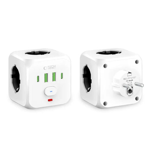Tech-Protect PCL3x4 Power Strip 2x USB-A 2x USB-C 3x AC Type Schuko - White - Cables and tapes<<<HurtelXML