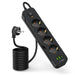 Tech-Protect PCL4X3 Power Strip 4 Sockets 240V + 2xUSB-A + 1xUSB-C 200 cm - Black - *Temporary category<<<HurtelXML