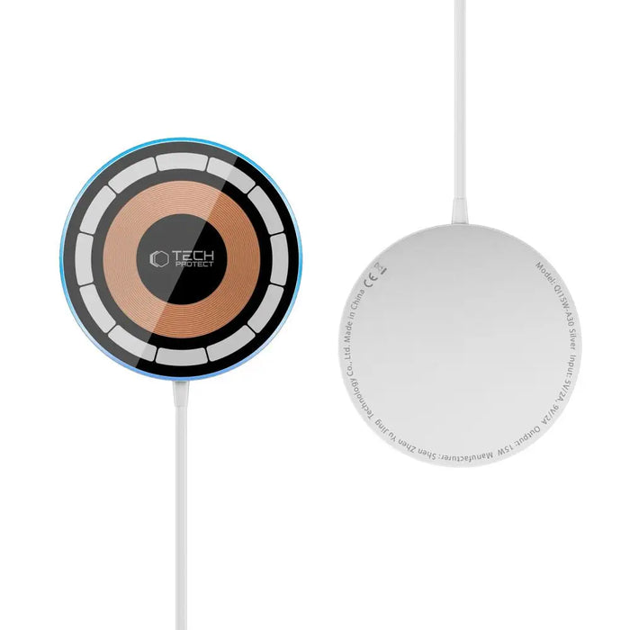 Tech-Protect QI15W-A30 MagSafe Inductive Charger with USB-C Cable - Silver - Cell phone USB charger<<<HurtelXML