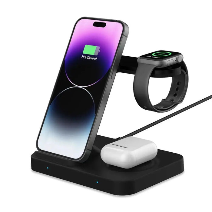 Tech-Protect QI15W-A37 3in1 Induction Wireless Charger 15W - Black - Cell phone USB charger<<<HurtelXML