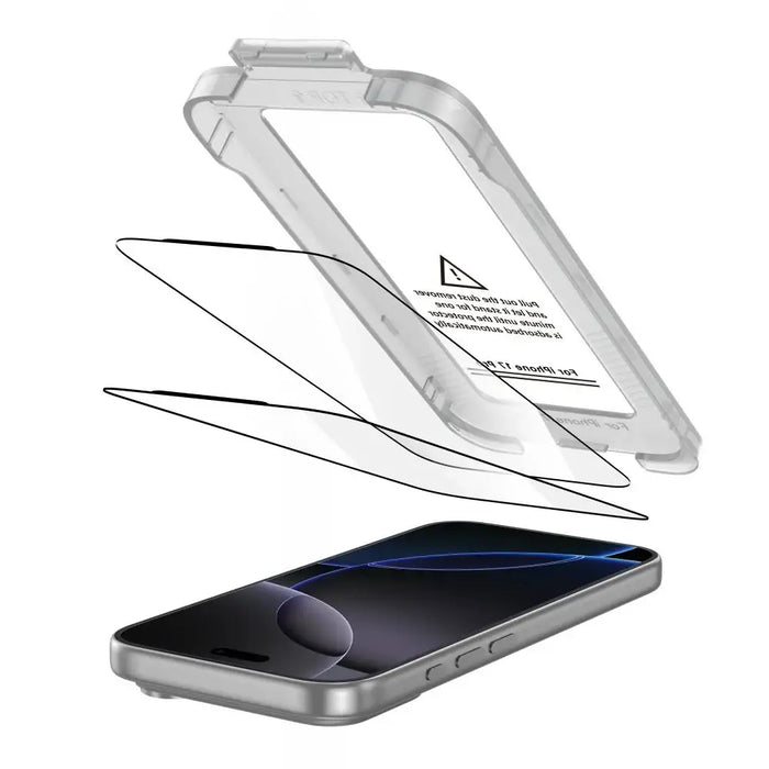 Tech-Protect Quick Set+ 2-pack tempered glass for iPhone 17 Pro - black - Cell phone tempered glass<<<HurtelXML