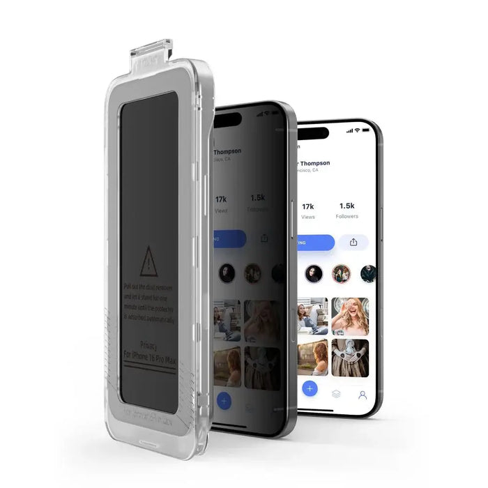 Tech-Protect Quick Set Spy+ Privacy Glass 2-pack for iPhone 16 Pro Max - Cell phone tempered glass<<<HurtelXML