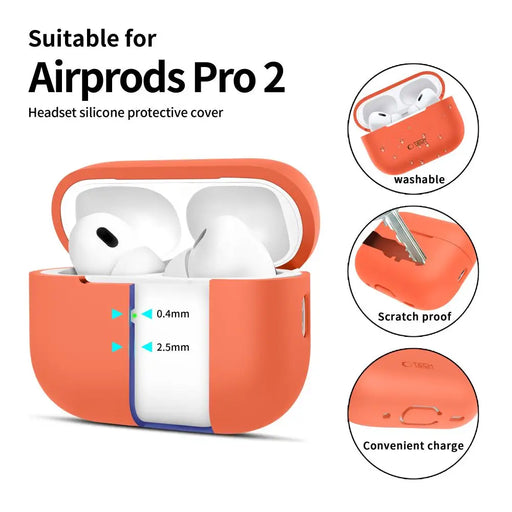 Tech-Protect Silicone Case for Apple AirPods Pro 1 / 2 - Orange - Cell phone cases and covers<<<HurtelXML