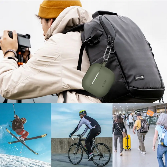 Tech-Protect Silicone Hook Case for AirPods 4 - Beige - Cell phone cases and covers<<<HurtelXML