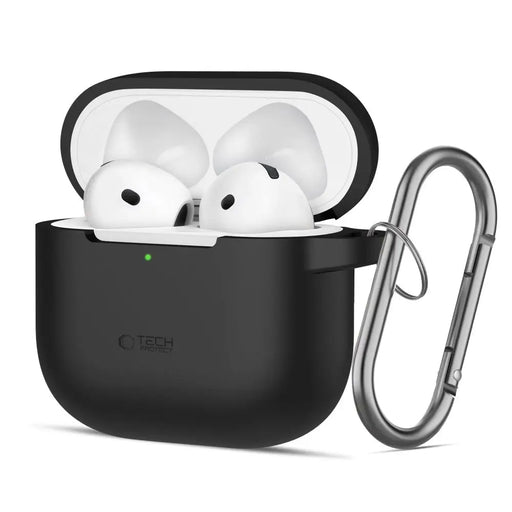 Tech-Protect Silicone Hook Case for AirPods 4 - Black - Cell phone cases and covers<<<HurtelXML