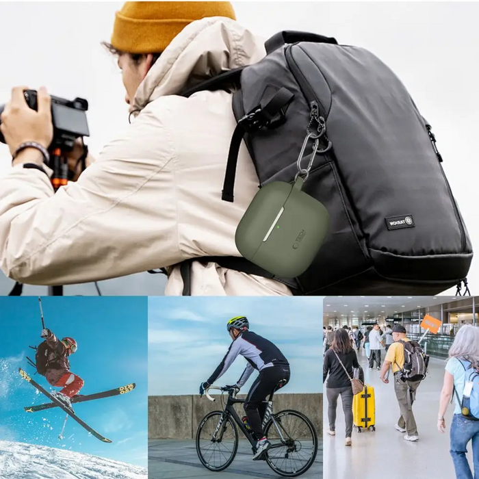 Tech-Protect Silicone Hook Case for AirPods 4 - Navy Blue - Cell phone cases and covers<<<HurtelXML