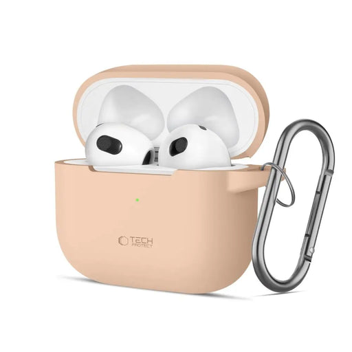 Tech-Protect Silicone Hook Case for Apple AirPods 3 - Beige - Cell phone cases and covers<<<HurtelXML