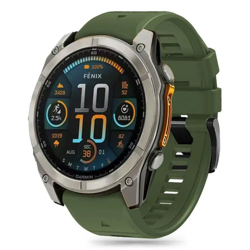 Tech-Protect Silicone Line Strap for Garmin Fenix 5X / 5X Plus / 6X / 6X Pro / 7X / 8 (51 mm) - Green - Smartwatch