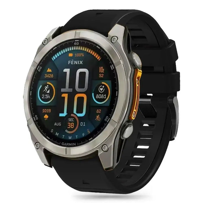 Tech-Protect Silicone Line Strap for Garmin Fenix 5X / 5X Plus / 6X / 6X Pro / 7X / 8 (51 mm) - Black - Smartwatch