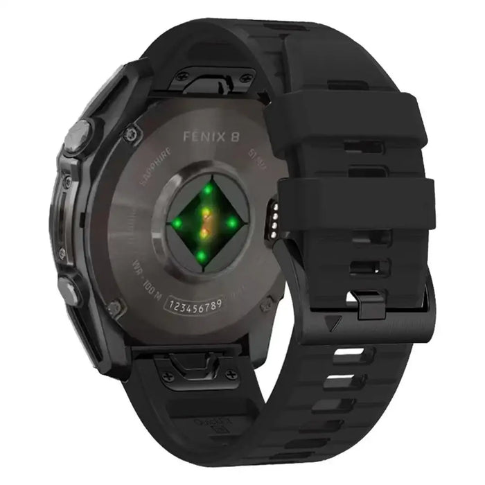 Tech-Protect Silicone Line Strap for Garmin Fenix 5X / 5X Plus / 6X / 6X Pro / 7X / 8 (51 mm) - Black - Smartwatch