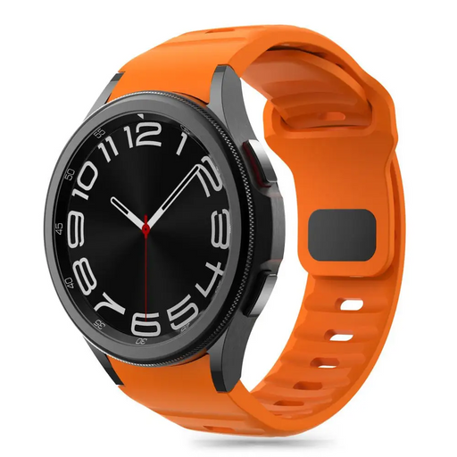 Tech-Protect Silicone Line Strap for Samsung Galaxy Watch 4 / 5 / 5 Pro / 6 / 7 / FE - Orange - Other cell phone