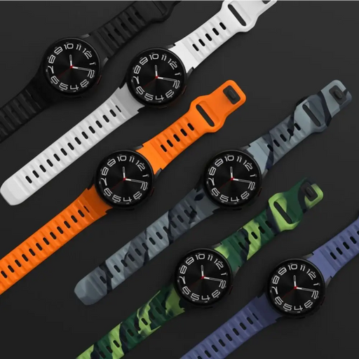 Tech-Protect Silicone Line Strap for Samsung Galaxy Watch 4 / 5 / 5 Pro / 6 / 7 / FE - Blue - Other cell phone