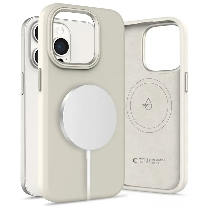 Tech-Protect Silicone PU Case MagSafe for iPhone 15 Pro Max - Beige - Cell phone cases and covers<<<HurtelXML