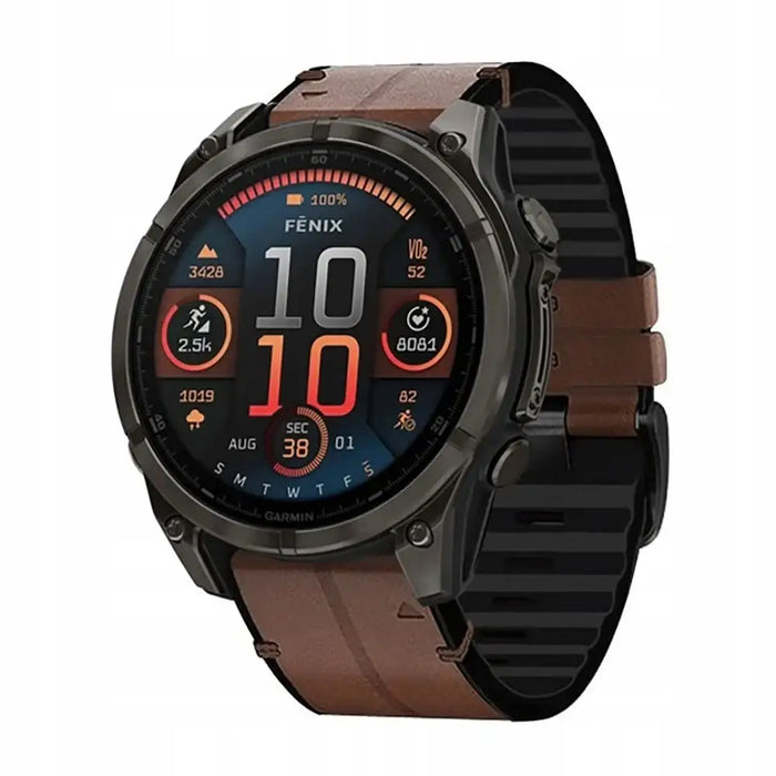 Tech-Protect Silicone PU Strap for Garmin Fenix 5X / 5X Plus / 6X / 6X Pro / 7X / 8 (51 mm) - Brown - Other cell phone