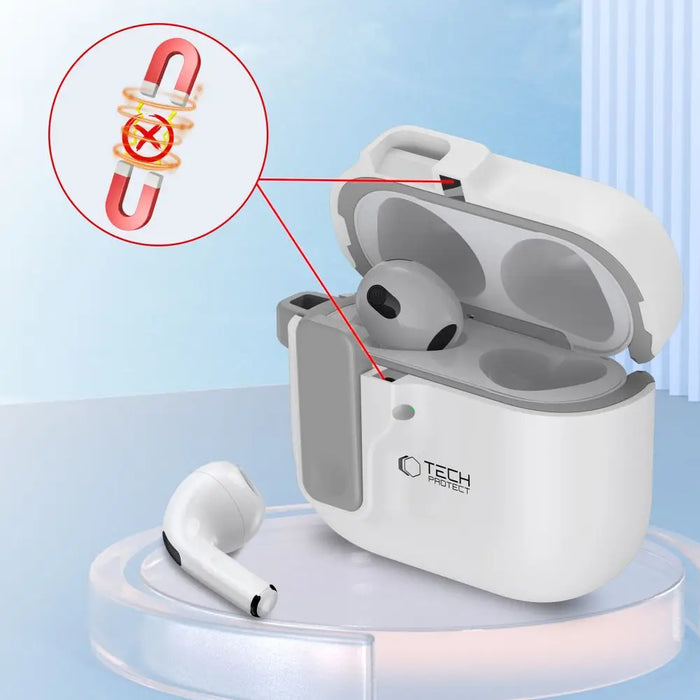 Tech-Protect Slim Hook Case for AirPods 4 - White - Cell phone cases and covers<<<HurtelXML