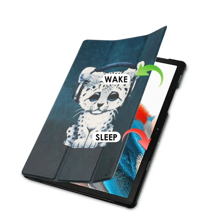 Tech-Protect SmartCase for Samsung Galaxy Tab A8 10.5 X200 / X205 - Blue with Cat - Cell phone cases