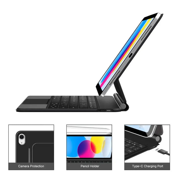 Tech-Protect Smartcase Magnetic with Keyboard for iPad 10.9” 2022 / iPad 11” 2025 - Black - Cell phone cases