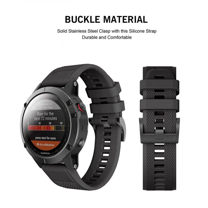 Tech-Protect Smooth Strap for Garmin Fenix 3 / 5X / 3HR / 5X Plus / 6X / 6X Pro / 7X - Black - Other cell phone