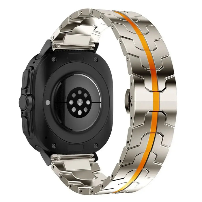 Tech-Protect Stainless Line Strap for Samsung Galaxy Watch Ultra (47mm) - Titanium / Orange - Other cell phone