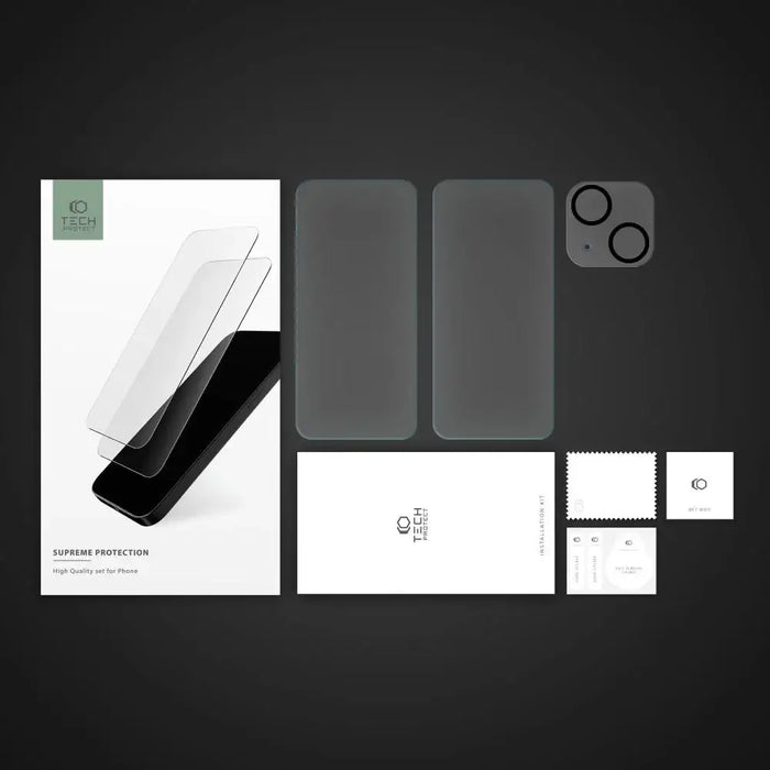 Tech-Protect Supreme Set for iPhone 15 Plus 2x tempered glass for display / tempered glass for camera - Cell phone