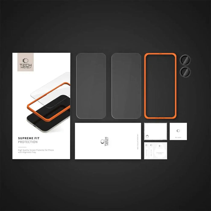 Tech-Protect Supreme Set tempered glass for iPhone 16 Plus - transparent (3 pcs.) - Cell phone tempered
