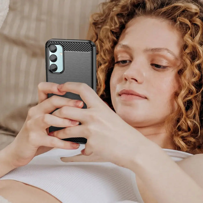 Tech-Protect TPUCarbon Case for Samsung Galaxy M15 5G - Black - Cell phone cases and covers<<<HurtelXML