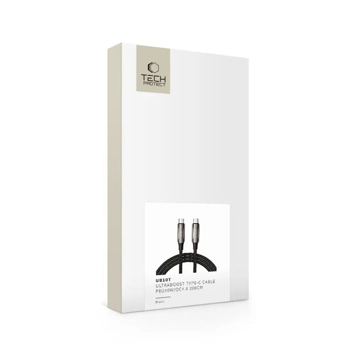 Tech-Protect UB10T Ultraboost USB-C PD240W/QC4.0 Cable 200cm - Black - Cables and tapes<<<HurtelXML