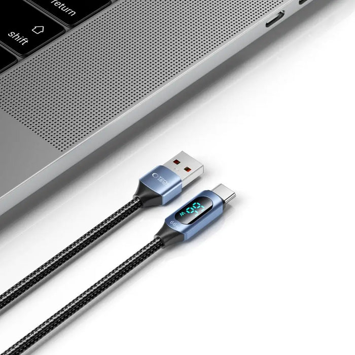 Tech-Protect UltraBoost Cable with LED Display USB-C / USB-A 66W 6A 1m - Blue - Cell phone cables<<<HurtelXML