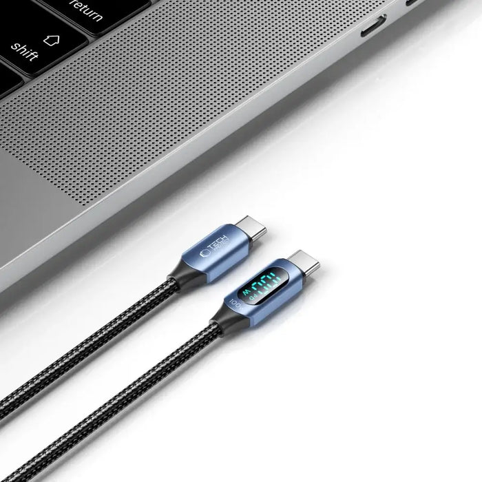 Tech-Protect UltraBoost Cable with LED Display USB-C / USB-C PD 100W 5A 1m - Blue - Cell phone cables<<<HurtelXML