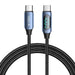 Tech-Protect UltraBoost Cable with LED Display USB-C / USB-C PD 100W 5A 2m - Blue - Cell phone cables<<<HurtelXML