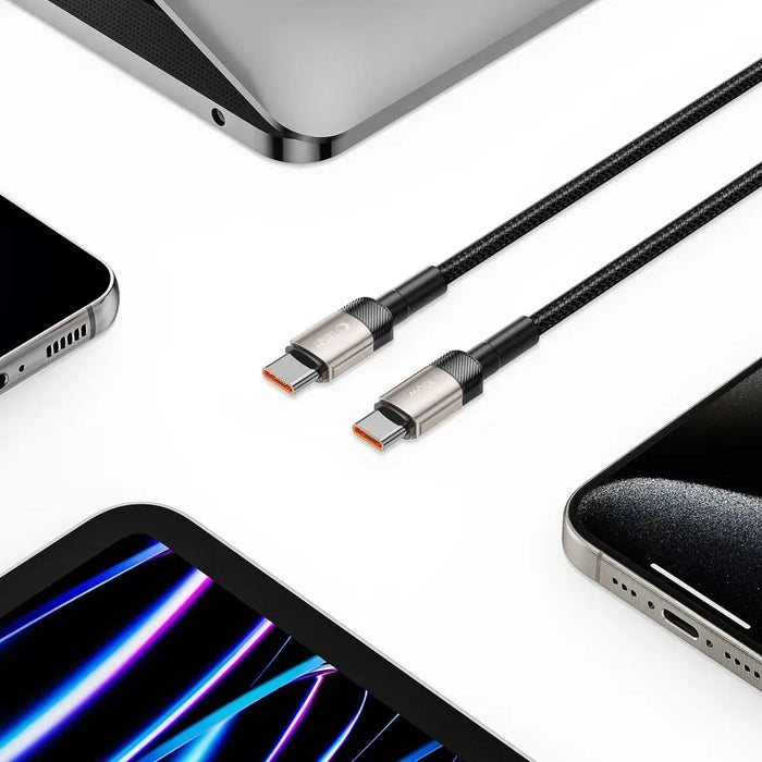 Tech-Protect UltraBoost Evo USB-C / USB-C PD cable 100W 5A 2m - titanium - Cell phone cables<<<HurtelXML